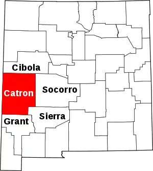 Map of New Mexico highlighting Catron County