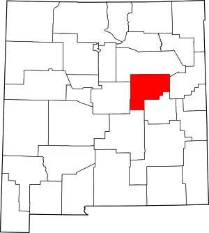 Map of New Mexico highlighting Guadalupe County