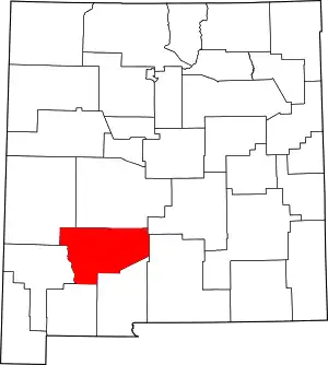 Map of New Mexico highlighting Sierra County