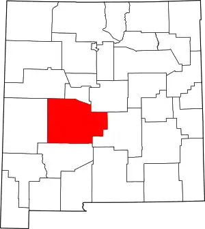 Map of New Mexico highlighting Socorro County