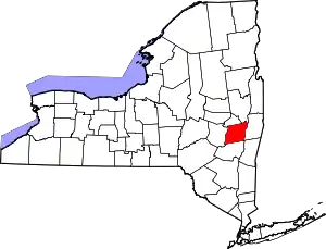 Map of New York highlighting Albany County