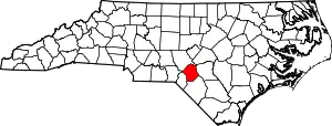 Map of North Carolina highlighting Hoke County