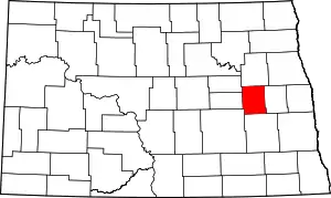 Map of North Dakota highlighting Griggs County