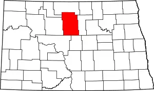 Map of North Dakota highlighting McHenry County