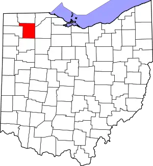 Map of Ohio highlighting Henry County