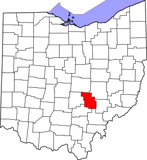 Map of Ohio highlighting Perry County