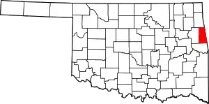 Map of Oklahoma highlighting Adair County