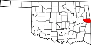 Map of Oklahoma highlighting Sequoyah County