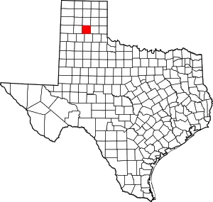 Map of Texas highlighting Armstrong County