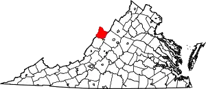 Map of Virginia highlighting Highland County