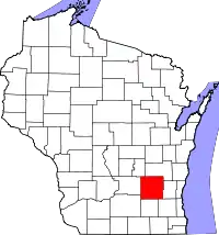 State map highlighting Dodge County