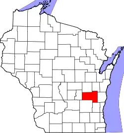 State map highlighting Fond du Lac County