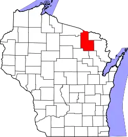 State map highlighting Forest County