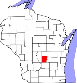 State map highlighting Marquette County