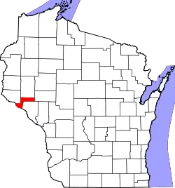 State map highlighting Pepin County