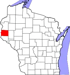 State map highlighting St. Croix County