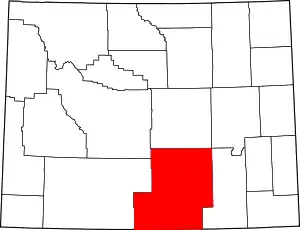 Map of Wyoming highlighting Carbon County