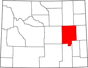 Map of Wyoming highlighting Converse County