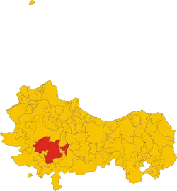 科莱奥内在巴勒莫广域市内的位置