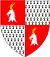 Arms of Morton: Quarterly 1st & 4th: Gules, a goat's head erased argent armed or; 2nd & 3rd: Ermine