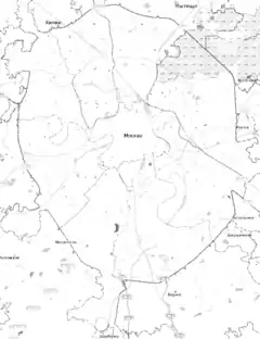 謝苗諾夫在莫斯科環城公路內的位置
