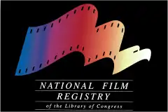 Four-color National Film Registry logo on black background