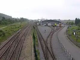 希爾登鐵路博物館主樓、鐵路專用綫和旁邊的鐵路綫路