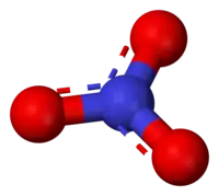 Ball-and-stick model of the nitrate ion