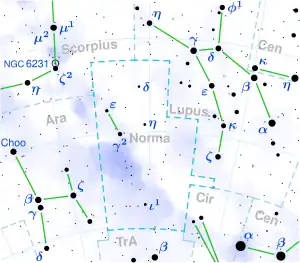 2M1540 is located in the constellation Norma