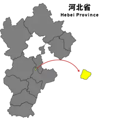 华北油田地区(机关总部驻地)在河北省的位置