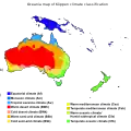 澳洲/大洋洲的柯本氣候分佈圖