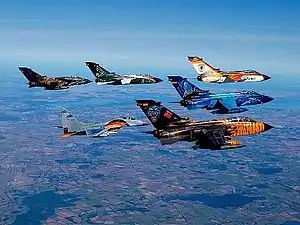 5架龍捲風戰鬥轟炸機及1架MiG-29支点战斗机编队于2003年