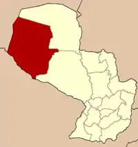 Map of Paraguay highlighting the department