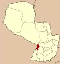 Map of Paraguay highlighting the department