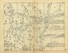 清光绪三年（1877）《光绪海盐县志》县境分图，右侧下部为白塔山群岛。