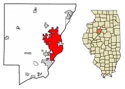 皮奥里亚市在皮奥里亚县和伊利诺伊州的位置