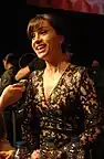 Swedish TV presenter Petra Mede after first semi-final of Melodifestivalen 2016