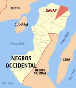 Location of Sagay on the island of Negros