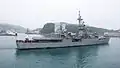 基隆港出港中蘭陽軍艦