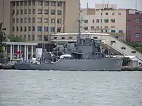 中華民國海軍永陽級遠洋掃雷艦永固號（MSO-1308）停舶於高雄港