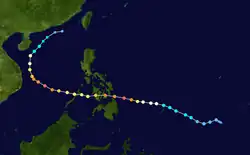 颱風雷伊的路徑圖