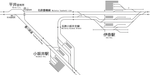 小坂井支線配線略圖（1943年）