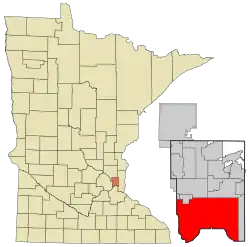 聖保羅在拉姆西郡和明尼蘇達州的位置