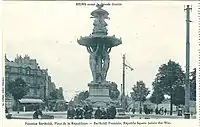 Fontaine place de la République à Reims, avant la Première Guerre mondiale