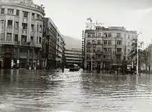 1962 年斯科普里发生洪水，地点：马其顿酒店和里斯蒂凯娃宫