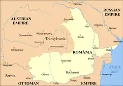 Grand Principality of Transylvania, 1859 (light orange)