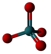 A molecule diagram, with a blue sphere being connected with two sticks to 4 red ones to form a tetrahedron