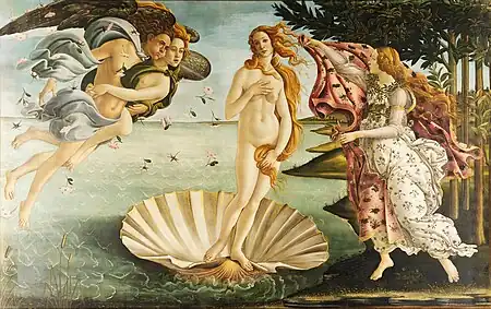 Sandro Botticelli, The Birth of Venus, tempera on canvas, c. 1486