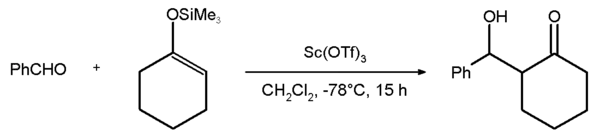 ScOTf3-mediated aldol condensation