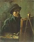 Self-Portrait with Dark Felt Hat at the Easel, 1886梵高博物馆，阿姆斯特丹 (F181)